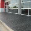 Heritage Fiat,
Reisterstown, Md.
B&G Concrete,llc
Stampcrete's Ashlar slate pattern; Dark gray integral, Charcoal release, 9000 sealer