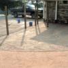 Jumbo stone pattern patio with sidewalk border.
Manchester, Md.
B&G Concrete,LLC