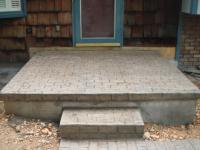 running bond brick, sidewalk and porch, hanover, pa. B&G Concrete,LLC.